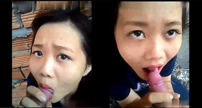 Cô bạn gái bú thằng nhỏ ở vườn sau nhà